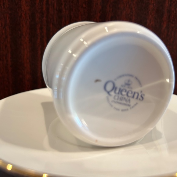 Queen's China Staffordshire English Fine Bone China White Cup & Saucer - 2 Sets - Picture 8 of 8